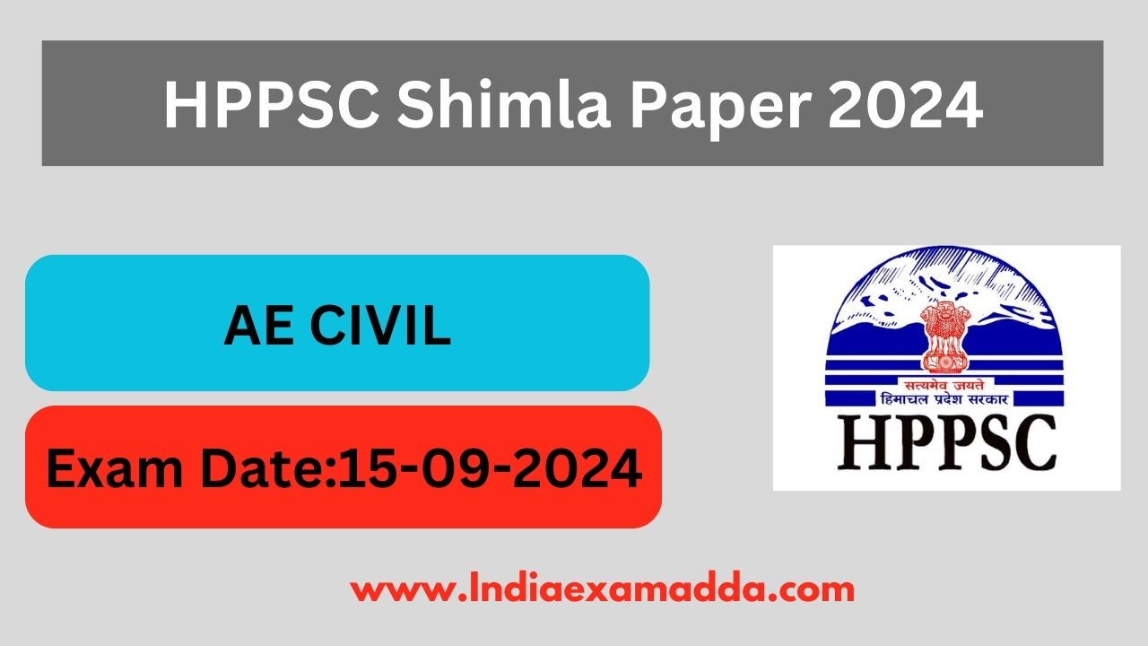 HPPSC Shimla AE Civil Question Paper 2024 With Answer key