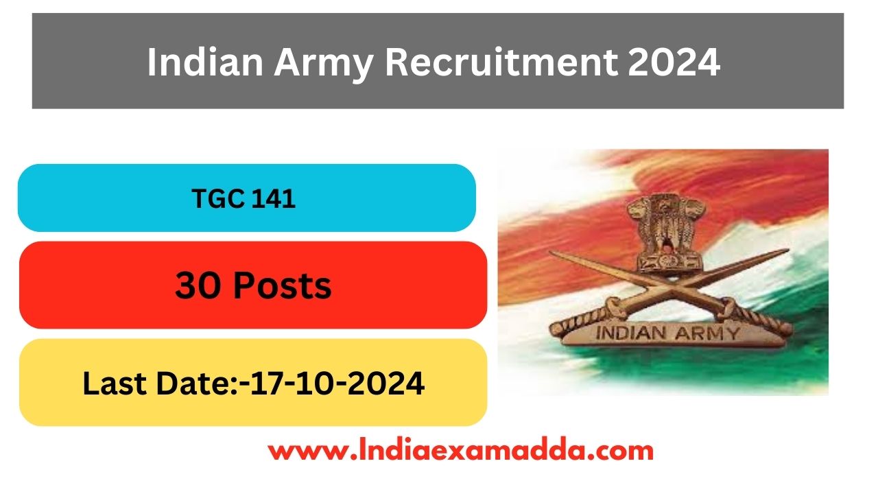 Indian Army TGC 141 Recruitment 2024 Notification Out