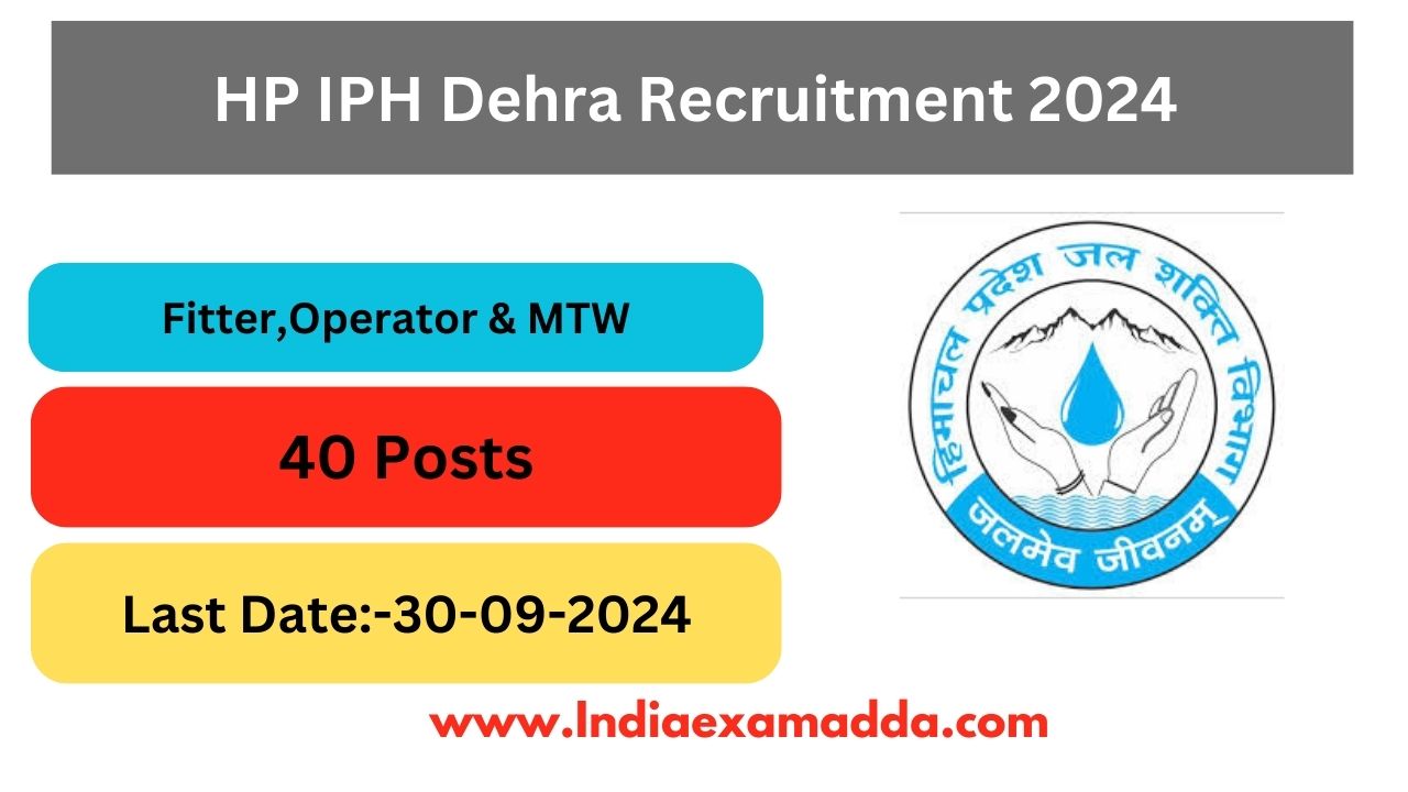 HP IPH Dehra Recruitment 2024 Notification Out