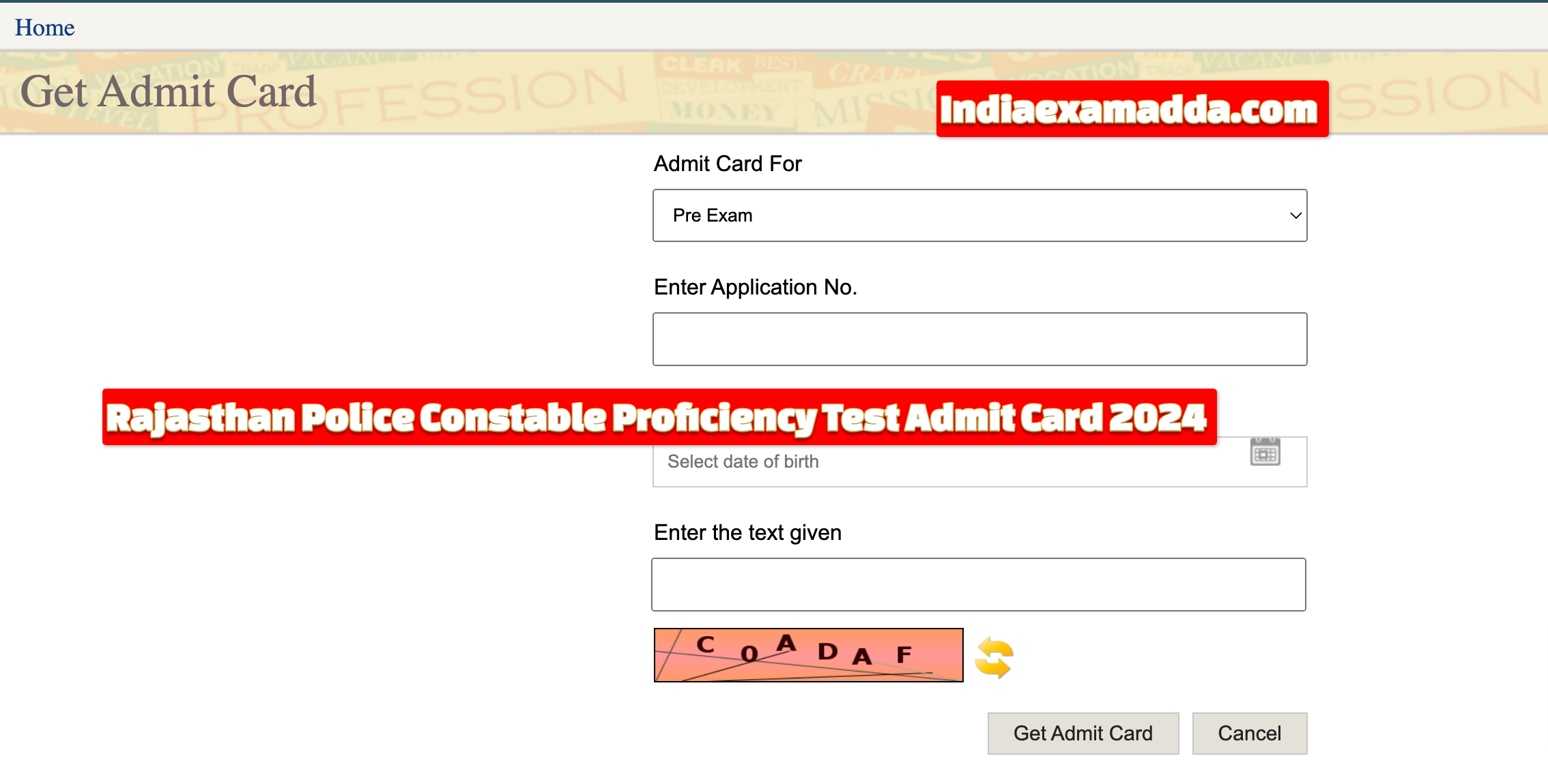 Rajasthan Police Constable Proficiency Test Admit Card 2024